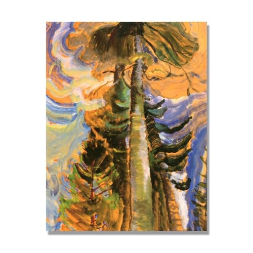 Tableau abstrait Emily Carr Colère d'un arbre impression sur toile décoration murale