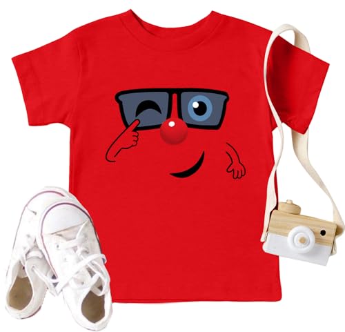 VVNTY Red T Shirt Kids Cute Print T-Shirts Boys Girls Funny Crewneck Short Sleeve Top 3-8 Years (Red2,110)