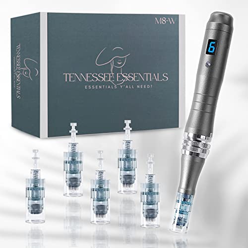 Tennessee-essentials-Dr-pen-M8-W-microneedling-pen-with-5-sets-of-2pcs-16-pins-2pcs-36-pins-1pcs-Nano-pin-cartridges-adjustable-size-025mm-to-25mm-Microneedle-Dermapen-for-Face-Body-Home-Use