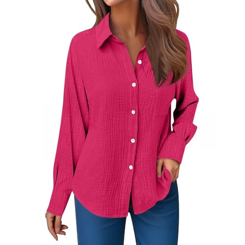 T-shirt à manches longues décontracté idéal pour vos moments de détente en rose XXL