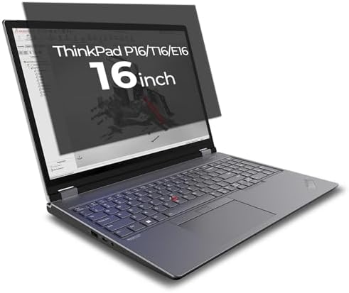 Lenovo [Genuine Product] Lenovo 4XJ1K79631 Lenovo 16" Bright Screen Privacy Filter for ThinkPad P16/P16s/T16/E16/P16v Anti-Peeping Blue Light Cut, Reversible Touch Models