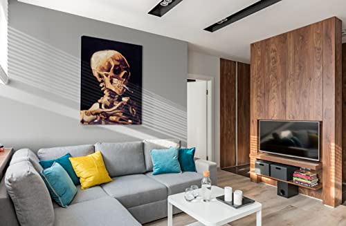Spiritualhands Wheat Field With Cypresses Vincent Van Gogh Canvas Wall Art, The Starry Night Van Gogh Posters Self Portrait, Large Framed Wall Art Paintings For Wall Decorations For Bedroom (Vincent Van Gogh Skull Of A Skeleton With Burning Cigarette, 8" X 12" - Ready To Hang) #TOP1