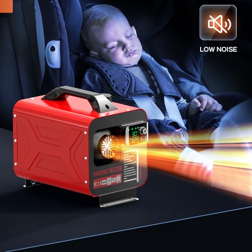 GEARLASSO 8KW Diesel Standheizung,12V 24V Luft Dieselheizung mit APP-Steuerung Fernbedienung, All in One Luftheizung Lufterhitzer mit Schalldämpfer für Auto RV Boote LKW KFZ mit LCD Schalter