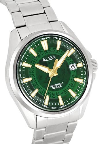 ALBA Stainless Steel Men Analog Wristwatch Au4027X1, Green Dial, Silver Band - Image 3