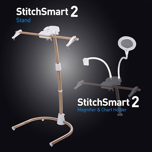 Daylight Company Stitchsmart Stand, Adjustable Embroidery Hoop Stand, Rotated Cross Stitch Stand, Hoop Holder, Hands Free Needlework Stand for Art Craft Sewing Projects,White by daylight - Image 8