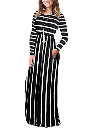 Image of AUSELILY Women's Classic Long Sleeve Dress Loose Plain Long Casual Maxi Dresses with Pockets 2026
