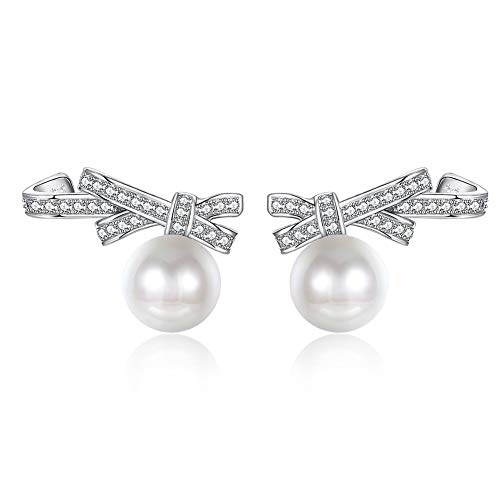 Boucles d'oreilles argent 925 anti-allergie avec cristaux et perles chic
