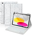 Hamile Keyboard Case for iPad 11th 10th Generation - 7 Colors Backlit Wireless Detachable Folio Keyboard Cover with Pencil Holder for iPad 11-inch A16 2025 10th Gen 10.9 Inch 2022 (Gray)