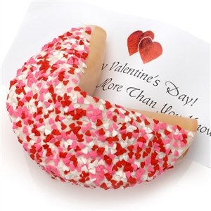 Heart Sprinkles Giant Fortune Cookie (Caramel)