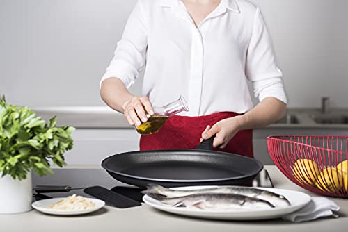 Foto von Kelomat, 3532-349, Fischpfanne, Plus-Qualitäts-Antihaftbeschichtung, Schwarz, oval, Durchmesser 41 x 28 cm, schwarz, von außen Emaillebeschichtung