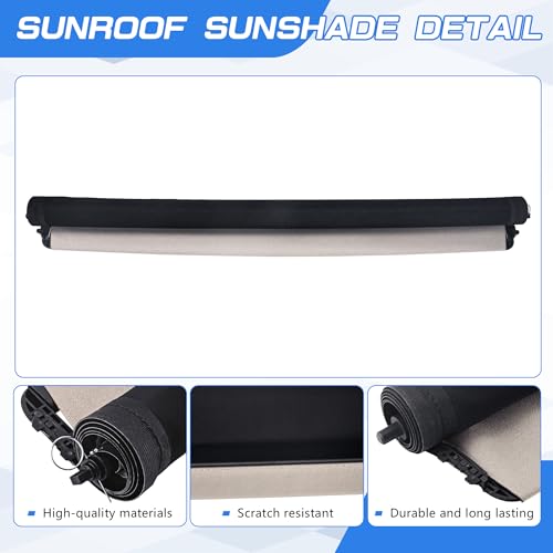 Image of Sunshade Cover Sunroof Compatible with Cadillac CTS 2014-2019 Replace # 22926559(Beige)