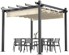 Foto di Devoko Gazebo Pergola 3x3,Gazebo Esterno Resistente,Pergolato da Giardino UV50+,Pergola Bioclimatica per Arredo Giardino Terrazzo,Beige