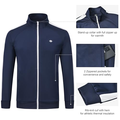 Image of MoFiz Mens Tracksuit Jogging Sports Sweatsuit Comfortable Outfits Casual Athletic Pants Full zip Jacket 2 Piece