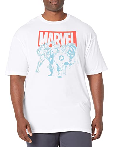 T-Shirt Marvel Homme Avengers Rouge Blanc Bleu une Idée Cadeau Originale pour Fan
