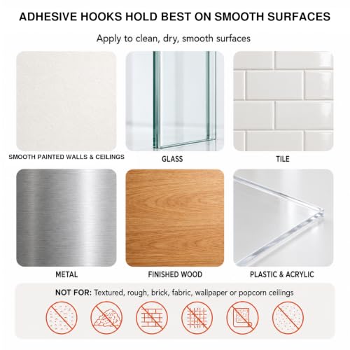 6-Count Keno 360° Swivel Adhesive Ceiling Hooks (White) $7.97 ($1.32 each) - image 9