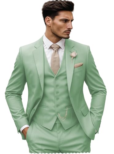 Men's Normal Suits Slim Fit 3 Piece Tuxedos Prom Tuxedos Blazer+Vest+Trousers Wedding Groomsmen