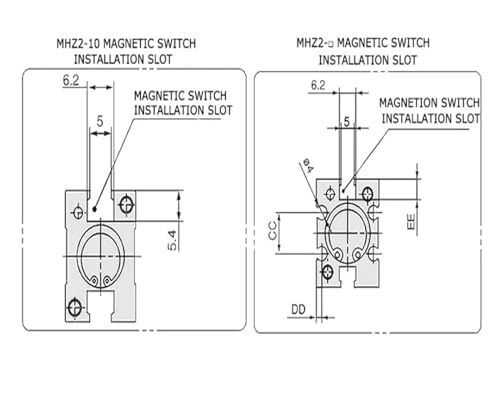 Cilindro de pinza neumática MHZ2 10D / 16D / 20D de doble y simple efecto 6