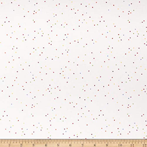 Riley Blake Blossoms On White In Color Rainbow, Fabric by the Yard