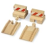 POUR AGRANDIR vos circuits de train en bois. Etendez votre réseau de chemin de fer et terminez les voies à l’aide de ces pièces spécifiques. Ce coffret est composé de 4 pièces : 2 rampes d'accès + 2 butoirs pour les fins de rails.