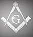 Masonic Series Freemason Compass Square Decal Sticker | Reflective White | 3" X 3" | Vinyl Decal