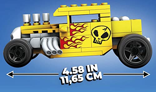 MEGA Hot Wheels Bone Shaker Racecar Building Set with 111 Pieces with Micro Figure Driver Figure, Toy Gift Set for Ages 5 and Up