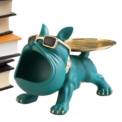 Ciotola per chiavi da 1 pezzo - Figura Bulldog francese, Ciotola per chiavi d'ingresso | Vassoi portachiavi per ingresso con statua di Bulldog in resina, scatola portagioielli per ufficio, ingresso