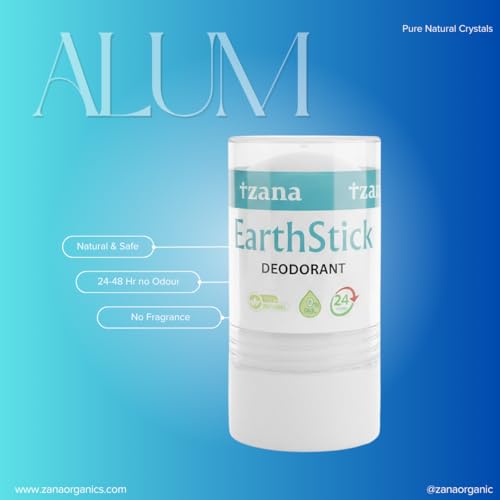 Image of EarthStick Natural Alum Crystal Deodorant Stick, 100% Natural, Fragrance Free, 24-48 Hour Odour Protection 100g