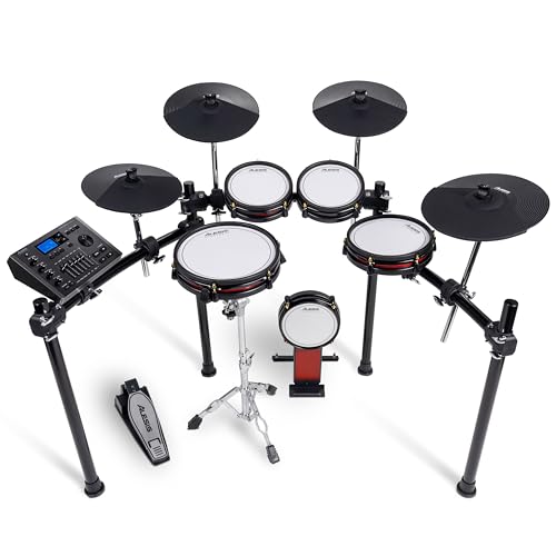Alesis Crimson III - Set de Batería Eléctrica, Bluetooth, MIDI, Parches de Malla Doble Zona, Ride Triple Zona, Platillos con Choke, Lecciones de Drumeo y BFD, Admite Doble Bombo