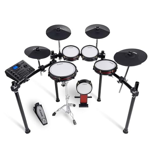 Alesis Crimson III - Set de Batería Eléctrica, Bluetooth, MIDI, Parches de Malla Doble Zona, Ride Triple Zona, Platillos con Choke, Lecciones de Drumeo y BFD, Admite Doble Bombo
