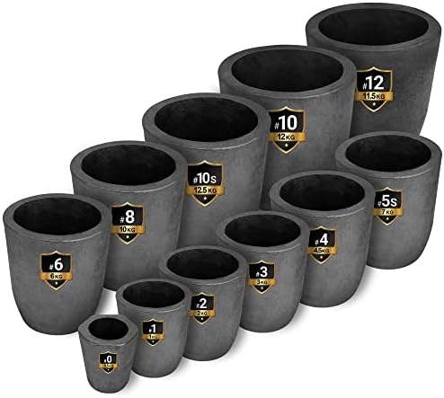 GONGYI #0 (1.1lbs-0.5kg) Clay Graphite Crucible for Metal Melting Casting Refining Gold Silver Copper Brass Aluminum