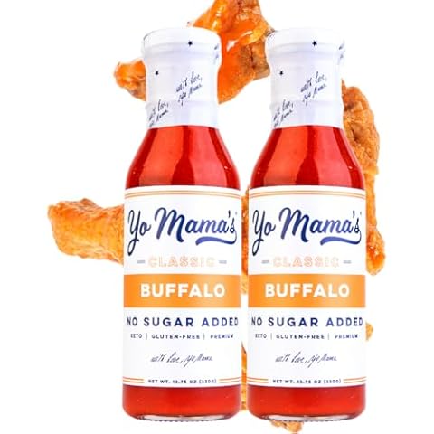 Keto Buffalo Dipping, Marinade & Wing Sauce by Yo Mama’s Foods - Pack of (2) Cover