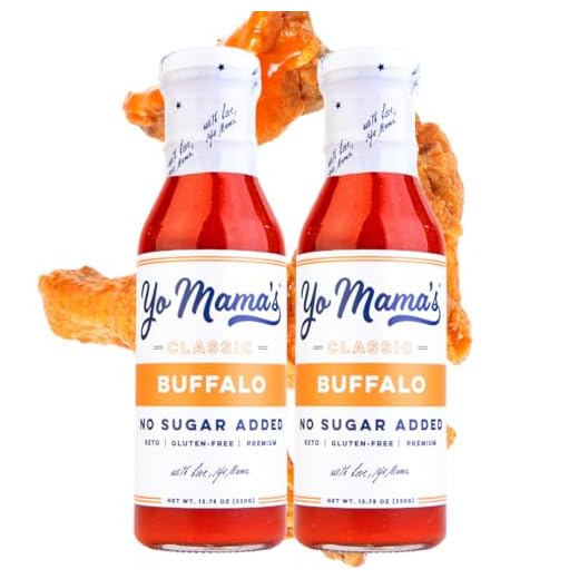 Keto Buffalo Dipping, Marinade & Wing Sauce by Yo Mama’s Foods - Pack of (2) - Low-Zero Carb, No Sugar Added, Whole30, Paleo, Gluten and Soy Free, and Low Calorie!
