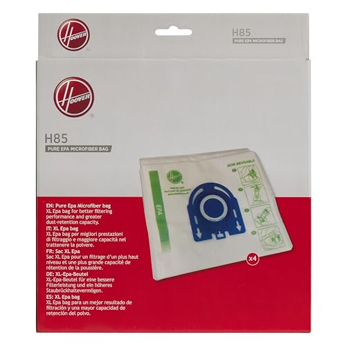 Hoover H85 Vacuum Cleaner Bags, Original, Microfiber, Pure EPA, Anti-Odor, Extra Filtering, Compatible with Hoover H-ENERGY 700, 4 Pieces