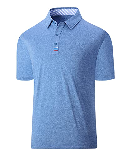 Swisswell Men Polo Shirt Short Sleeve Blue Golf Shirt Dry Casual Summer Shirts Cooling Athletic Shirts(Blue,Xl) #TOP8