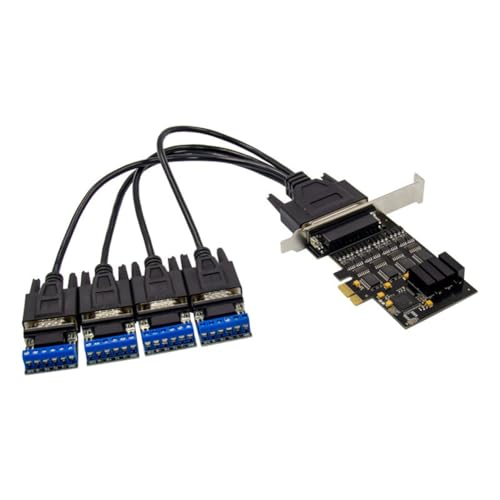 Hxhsgmeh Tarjeta de Puerto Serial PCIe A RS485/422 Tarjeta Adaptadora de Puerto COM Tarjeta de Expansión Protección Sobretensiones Compatible con PCIe GEN2.0