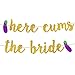 Bachelorette Party Decorations | Bridal Shower Decorations | Bachelorette Party Supplies | Engagement Party Decorations | Here Comes The Bride Gold Glitter Banner