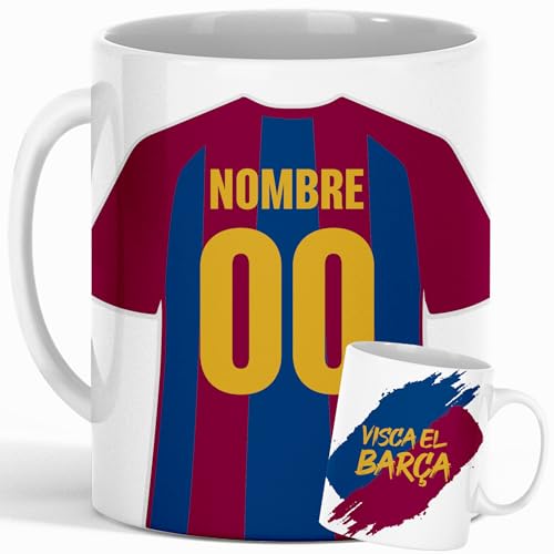 Genérico Taza Personalizada Fútbol Barcelona | Regalo Original para Aficionados del Fútbol | Taza de Desayuno | Regalo Equipo de Fútbol | Diseño Único y Duradero (Barcelona)