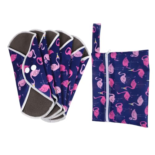 KOMBIUDA 1set Assorbenti Mestruali Lavabili Bamboo Con Sacchetto Design e Morbido Per Viaggi e Attività All Aperto Confortevole e Riutilizzabile