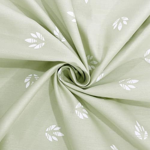 Image of Swayam Zinnia Collection Premium Mercerized Pure Cotton 250TC Geometric Print King Bedsheet with 2 Pillow Covers - Green