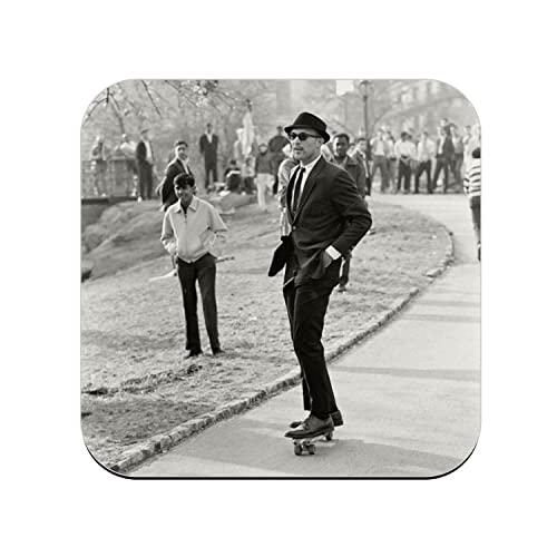 Cork Coaster – Swag Man in Costume on Skate Central Park New York – 1 Unit (95 x 95 mm)