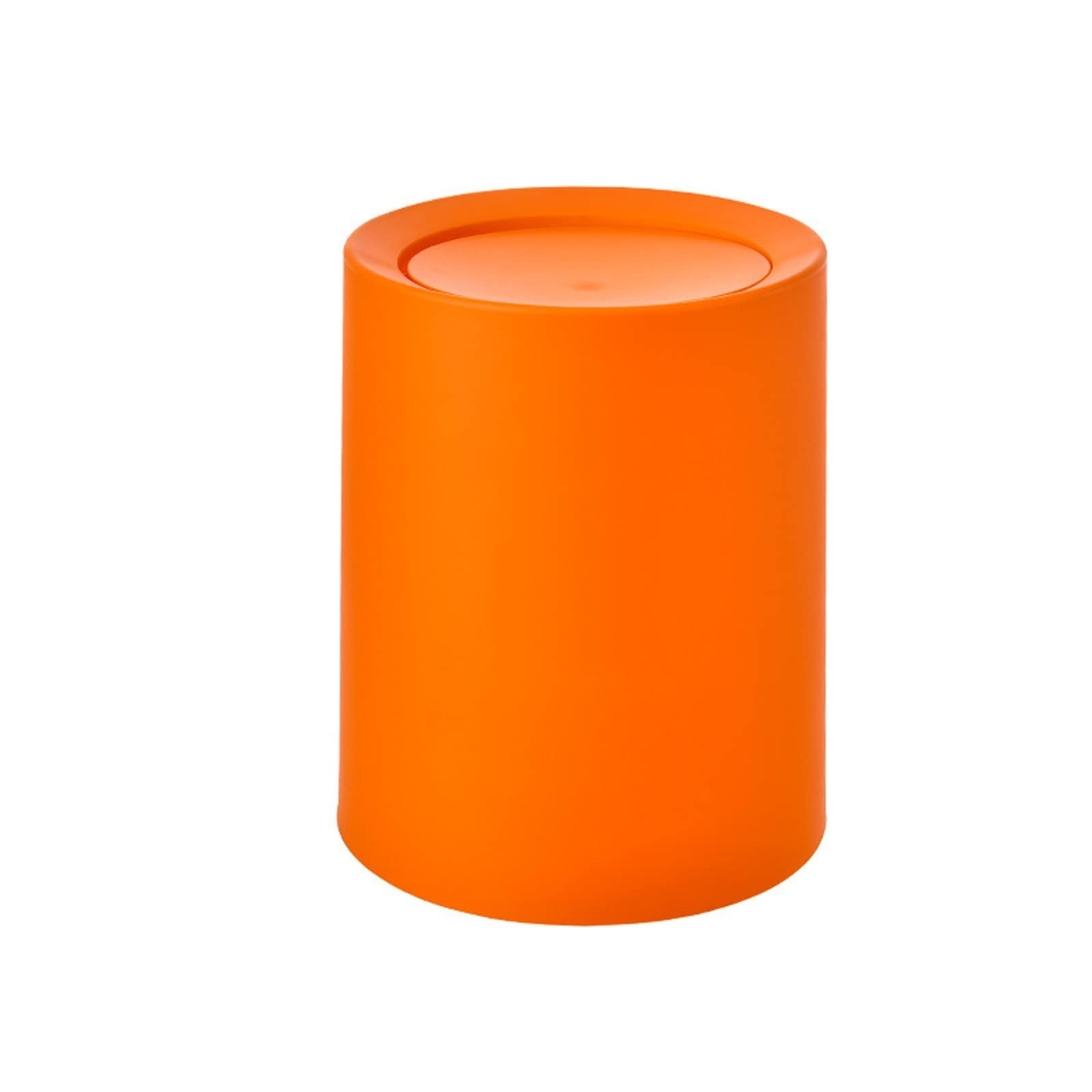 Schlafzimmer 12l einfache Haushalts-Mülltonnen mit Schwingdeckel, Badezimmer, Küche, offene Mülltonnen, kommerzielles Büro, doppeltes Kunststoffrohr Mülleimer(Orange)