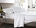 Westbrooke Linens 500 Thread Count 100% Long-Staple Cotton Pleated Hem Sheet Set, Solid Sateen Weave, Wrinkle Free, Elastic Deep Pocket, Hotel Collection, Luxury Bedding Sheet Set (Queen, White)