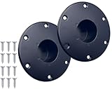 RV Trailer Table Base Mount Pedestal Base, Round Flush Mount Table Legbase with Mounting Screws (Black*2pcs)
