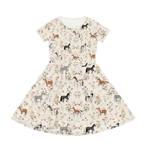 Short Sleeve Dress for Girls with Pockets Cute Toddler Girl Clothes Summer 2-122