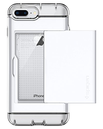Spigen Crystal Wallet Designed for Apple iPhone 7 Plus Case (2016) / Designed for iPhone 8 Plus Case (2017) - Jet White