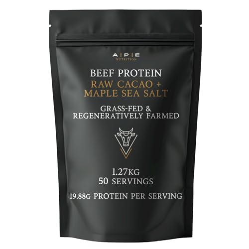 APE Nutrition Natural Grass-Fed Beef Protein Powder Raw Cacao & Maple Sea Salt | Pure Protein Supplement for Muscle Growth & Recovery | Rich in Collagen | Clean Formula with Essential Amino Acids