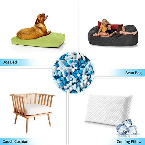 Honeho 5 Lbs Shredded Gel Memory Foam Filling, Comfortable And Soft Bean Bag Chair Filler, Memory Foam Stuffing For Cooling Pillow, Beanbag, Stuffed Animal, Dog Bed, Couch Cushion #TOP5