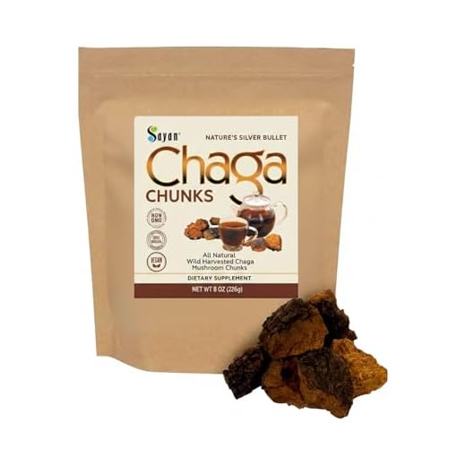 Chaga Mushroom Chunks 8 oz, Raw Dried Wild Siberian Chaga Tea, Non-GMO