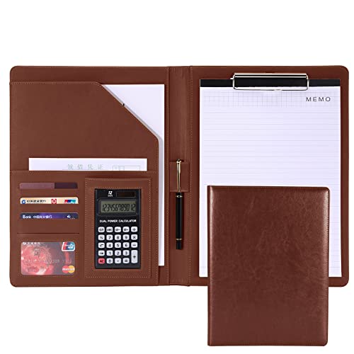 Classeur A4 marron haut de gamme avec porte-bloc de bureau et bloc-notes