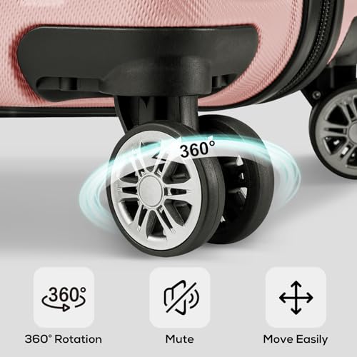 Image of Melalenia Luggage 10 Piece Sets Clearance,Large Suitcase Set Spinner Wheels with TSA Locks,Hard Shell Pink Luggage Sets for Women Travel Suitcase (10Pcs Pink)